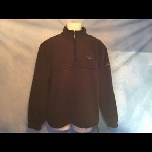 Mens Izod fleece 1/4 pullover cafe brown